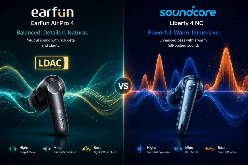 earfun air pro 4 vs soundcore liberty 4 nc, earfun air pro 4 review, soundcore liberty 4 nc review, best budget wireless earbuds 2026, earfun vs soundcore, active noise cancelling earbuds comparison, anc earbuds under 100, aptx lossless earbuds, ldac earbuds budget, soundcore liberty 4 nc anc test, earfun air pro 4 battery life, wireless earbuds for commuting, best workout earbuds under 80, soundcore app hearid 2.0, hi res wireless audio earbuds