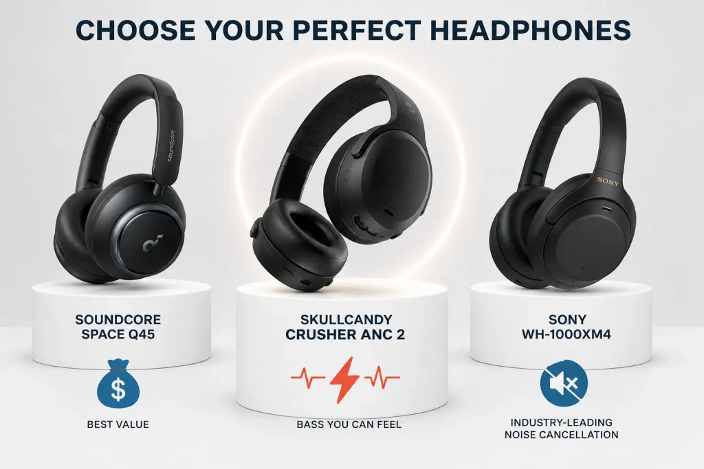 Skullcandy Crusher ANC 2 review, Skullcandy Crusher ANC 2 keywords, Crusher ANC 2 bass headphones, Skullcandy haptic bass headphones, best bass wireless headphones 2026, Skullcandy Crusher ANC 2 vs Sony WH-1000XM4, Skullcandy Crusher ANC 2 vs Soundcore Space Q45, Crusher ANC 2 battery life, headphones with vibration bass, sensory bass headphones, haptic bass technology, best headphones for bassheads, heavy bass bluetooth headphones, Skullcandy Crusher ANC 2 price, Crusher ANC 2 comfort and build, over ear headphones with extreme bass