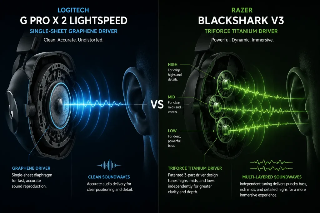 logitech g pro x 2 lightspeed vs razer blackshark v3, logitech g pro x 2 vs razer blackshark v3, blackshark v3 vs g pro x 2, logitech g pro x 2 lightspeed review, razer blackshark v3 review, razer blackshark v3 pro vs logitech g pro x 2, best wireless gaming headset 2026, logitech g pro x 2 graphene drivers, razer blackshark v3 mic quality, razer hyperspeed vs logitech lightspeed latency